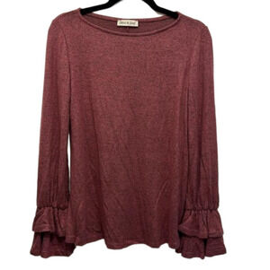 Long sleeve lightweight sweat ruffle sleeve